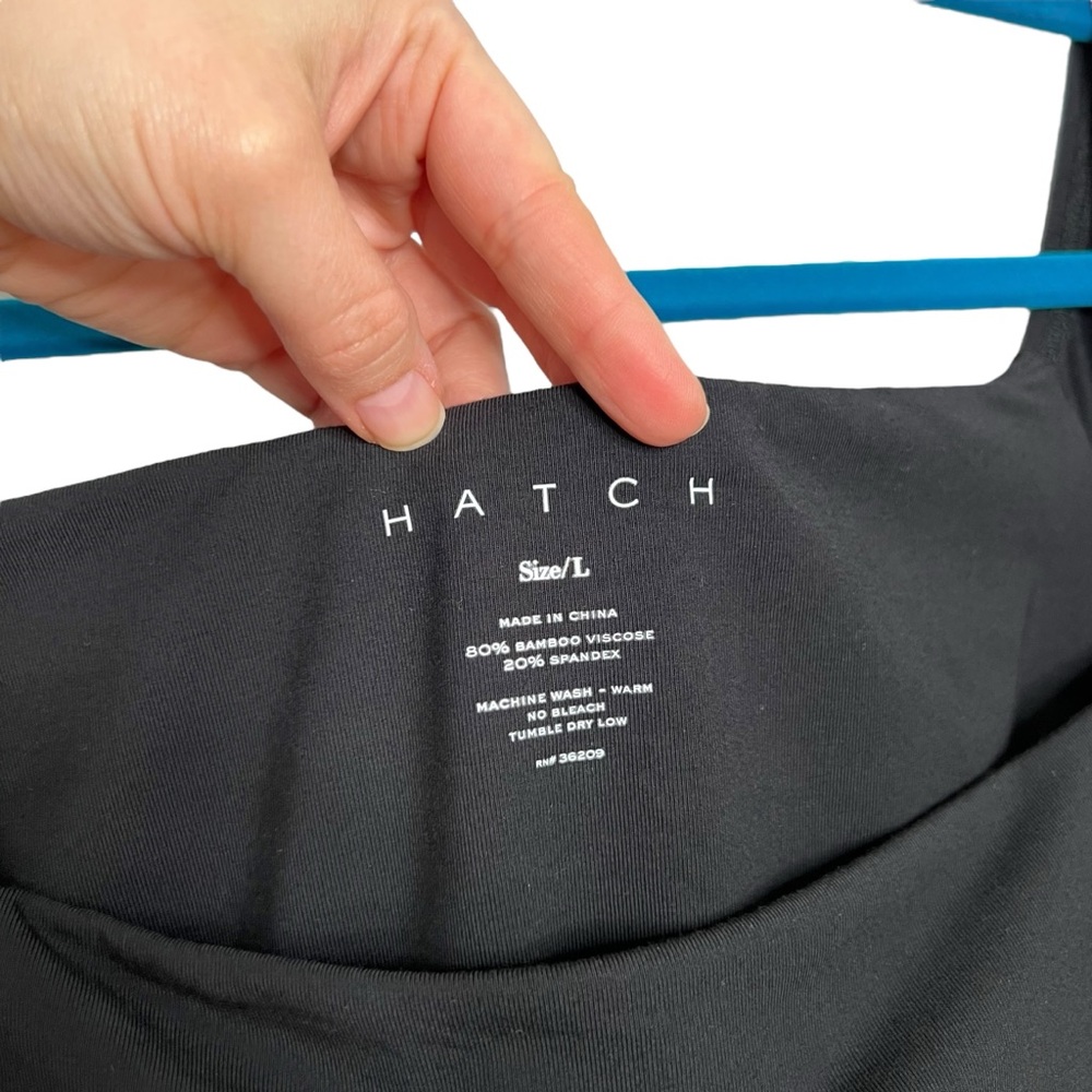 Hatch Black The Body Cap Sleeve Bodycon Bamboo Viscose Blend Midi Dress - Picture 7 of 12